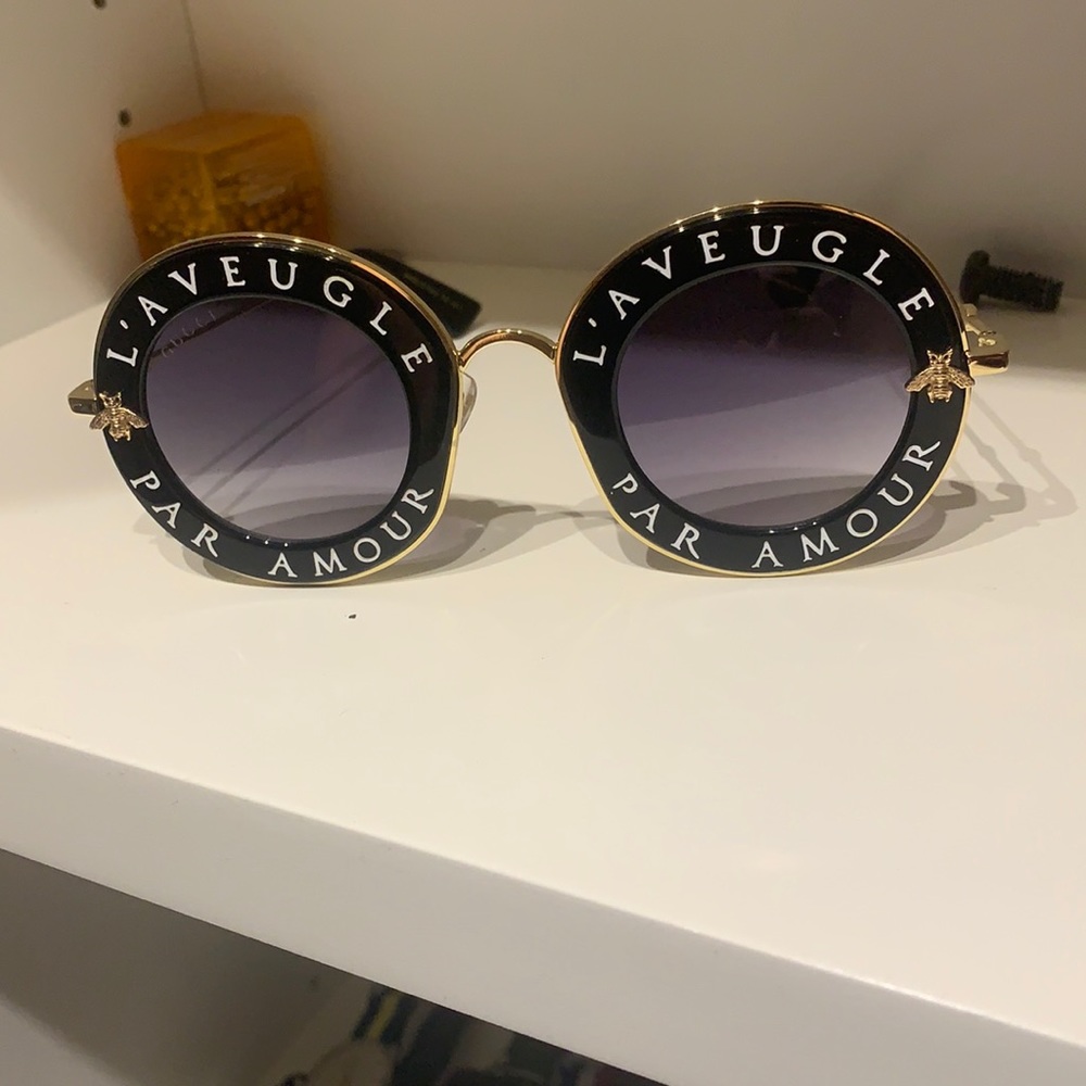 COPY - Gucci NWT gold Sunglasses LAVEUGLE PAR  AMOUR